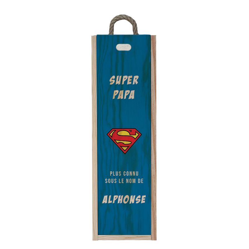 Caisse en bois personnalisée - Couvercle en Plexi | Modèle Super Héros - Superman Caisse en bois personnalisée - Couvercle en Plexi | Modèle Super Héros - Superman