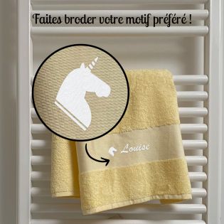 Serviette de bain personnalisée par broderie · Drap de bain personnalisé prénom ou texte · 50 x 100 cm