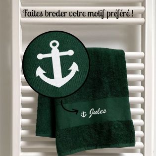 Serviette de bain personnalisée par broderie · Drap de bain personnalisé prénom ou texte · 50 x 100 cm