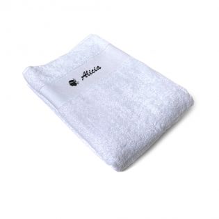 Serviette de bain personnalisée par broderie · Drap de bain personnalisé prénom ou texte · 50 x 100 cm