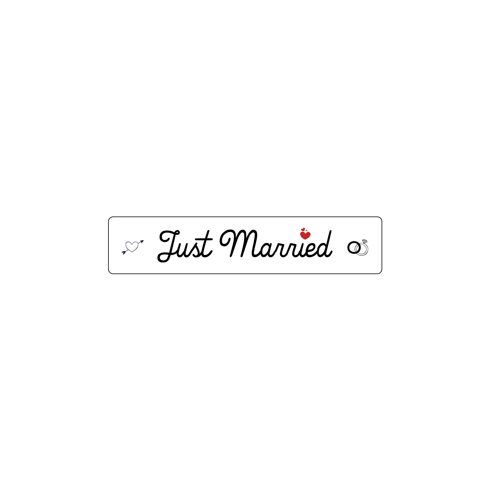 Plaque de voiture "Just Married" personnalisable · Décoration voiture mariage