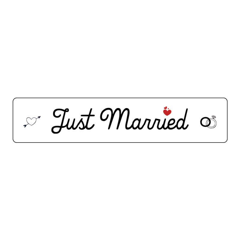 Plaque de voiture "Just Married" personnalisable · Décoration voiture mariage
