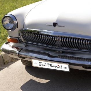 idée plaque "Just Married" pour voiture mariage