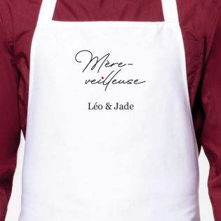 Tablier de Cuisine personnalisable · Modèle Mère-veilleuse · Cadeau anniversaire maman ou Fête des mères