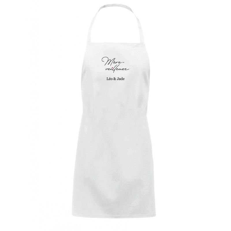 Tablier de Cuisine personnalisable · Modèle Mère-veilleuse · Cadeau  anniversaire maman ou Fête des mères