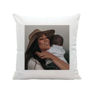 Coussin blanc Maman - Photo personnalisée | Carré 40 x 40 cm