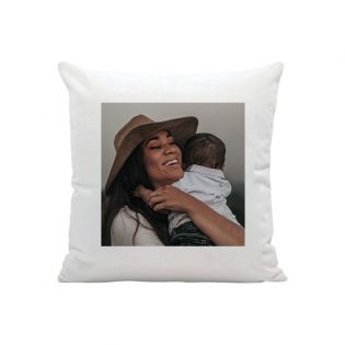 Coussin blanc Maman - Photo personnalisée | Carré 35 x 35 cm