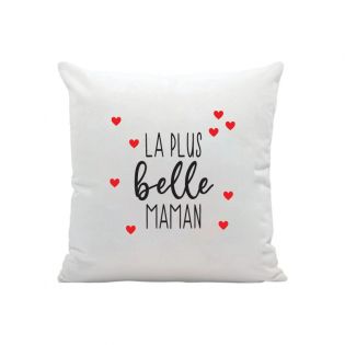 Coussin blanc Maman - Photo personnalisée | Carré 35 x 35 cm