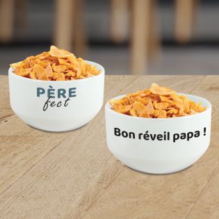 Bol petit déjeuner personnalisable · Père-fect · Cadeau anniversaire papa ou fête des pères