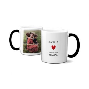 Mug magique thermoréactif personnalisable avec texte et photo · Tasse qui change de couleur