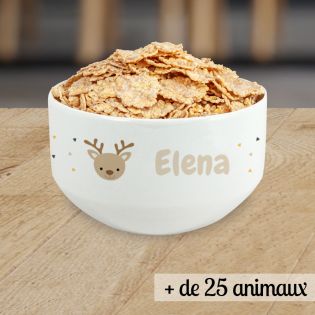 Bol petit déjeuner enfant personnalisable avec prénom et motif animal