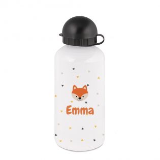 Gourde blanche isotherme pour enfant 50 cL personnalisable avec prénom et motif animal