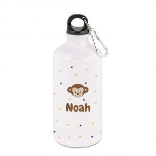 Gourde blanche isotherme pour enfant 50 cL personnalisable avec prénom et motif animal