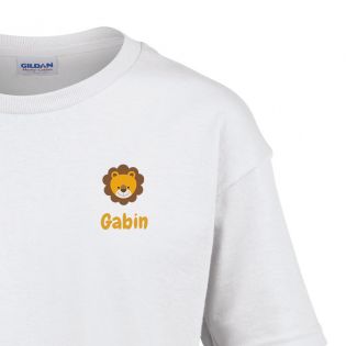 T-shirt mixte pour enfant personnalisable avec Prénom et motif Animal · De 2 à 14 ans 