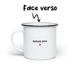Tasse émaillée personnalisable avec prénom · Papa Poule · Cadeau anniversaire ou fête des pères