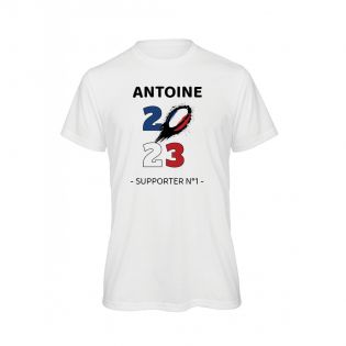 Tee-shirt blanc à col rond pour homme personnalisable · Coupe du monde de rugby 2023