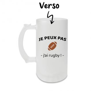Chope à bière givrée 500 mL · Je peux pas j'ai rugby · Cadeau passionnée de  rugby