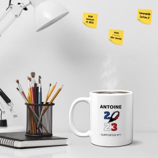 Mug en céramique blanc personnalisable · Amateur de rugby · Coupe du monde de rugby 2023