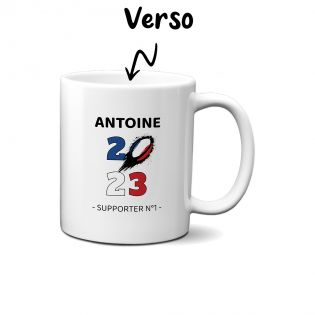 Mug en céramique blanc personnalisable · Amateur de rugby · Coupe du monde de rugby 2023