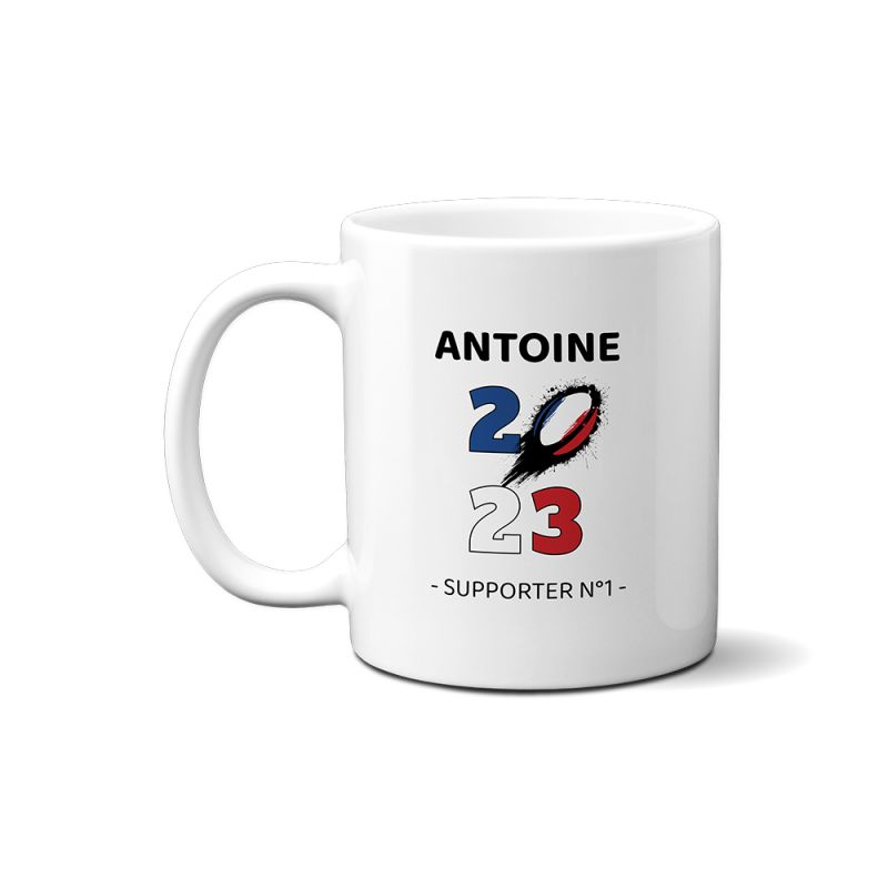 Mug en céramique blanc personnalisable · Amateur de rugby · Coupe du monde de rugby 2023