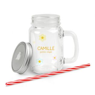 Verre à smoothie personnalisable avec couvercle + paille · Idéal pour  cocktails et milkshakes