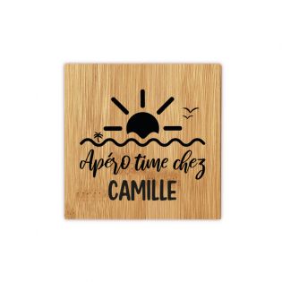 Ensemble de 4 sous-verres en bois Cadeaux personnalisés Noël pour