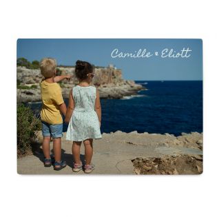 Planche à découper en verre personnalisable avec Texte et Photo · Cadeau accessoire de cuisine 