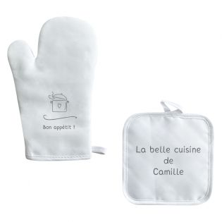 Kit de Cuisine - Gant de cuisson + Manique personnalisés