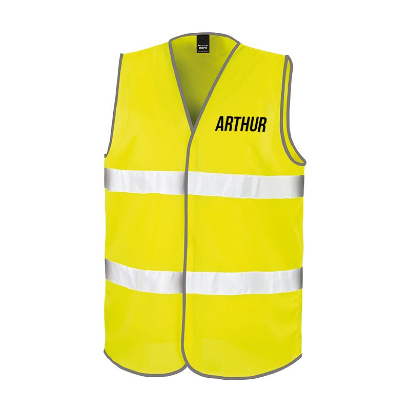 gilet jaune avec inscription