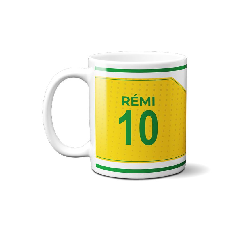 Mug club de football personnalisable avec prénom et numéro · Cadeau fan de foot · Nantes Mug club de football personnalisable avec prénom et numéro · Cadeau fan de foot · Nantes