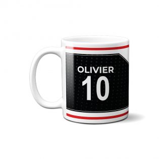Mug club de football personnalisable avec prénom et numéro · Cadeau fan de foot · Nice