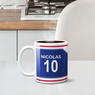 Mug club de football personnalisable avec prénom et numéro · Cadeau fan de foot · Lyon