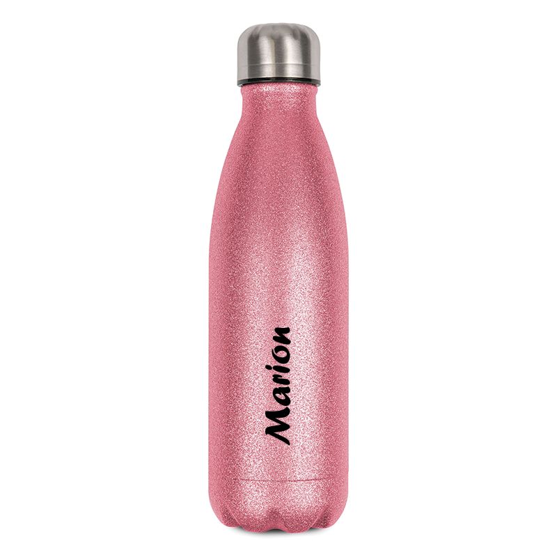 Gourde isotherme personnalisable avec prénom · Cadeau anniversaire Femme · Gourde 50 cL Rose à paillettes Gourde isotherme personnalisable avec prénom · Cadeau anniversaire Femme · Gourde 50 cL Rose à paillettes