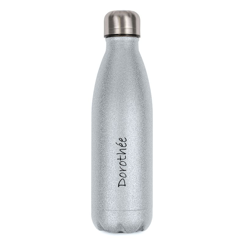 Bouteille isotherme personnalisable 50 cL | Argent à paillettes