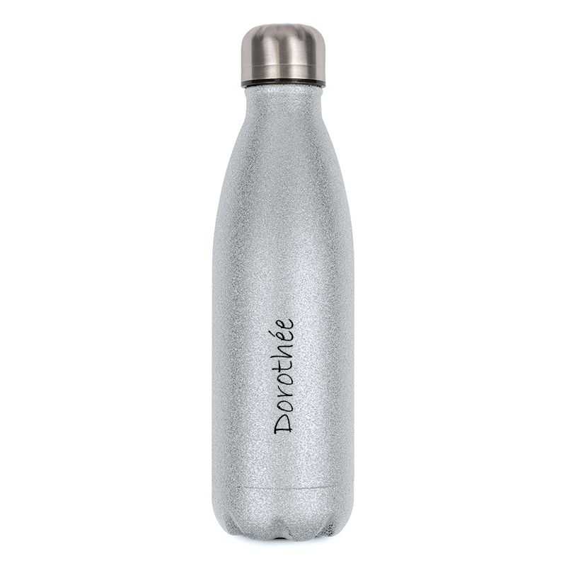 Bouteille isotherme personnalisable 50 cL | Argent à paillettes Bouteille isotherme personnalisable 50 cL | Argent à paillettes