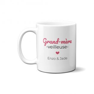 Mug thé ou café personnalisable Grand-mère-veilleuse · Cadeau anniversaire ou Noël de Mamie
