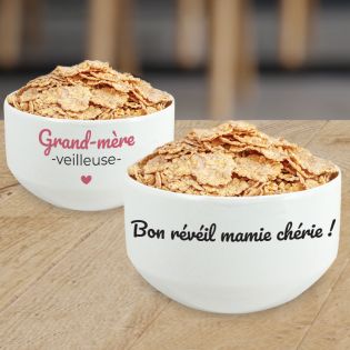 Bol petit déjeuner personnalisable Grand-mère-veilleuse · Idée cadeau  personnalisé pour mamie