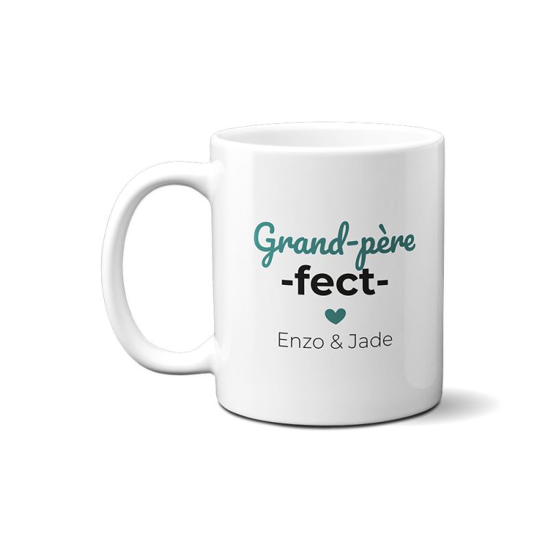 Mug en céramique personnalisable Grand-père-fect · Cadeau anniversaire ou  Noël de Papy