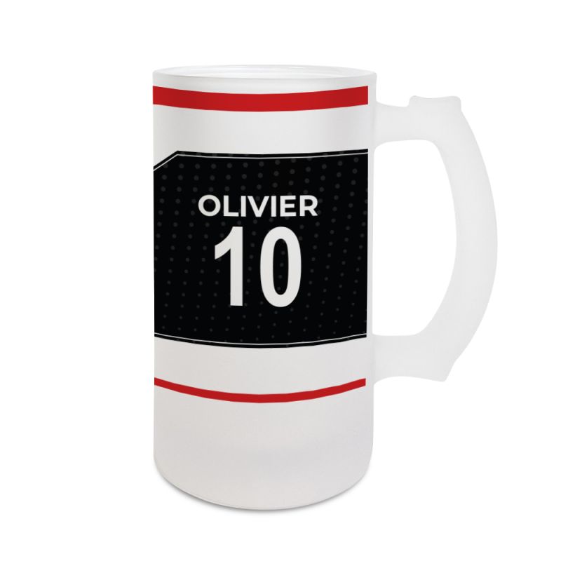 Chope de bière 50 cL club de football personnalisable avec prénom et numéro · Cadeau fan de foot · Nice Chope de bière 50 cL club de football personnalisable avec prénom et numéro · Cadeau fan de foot · Nice
