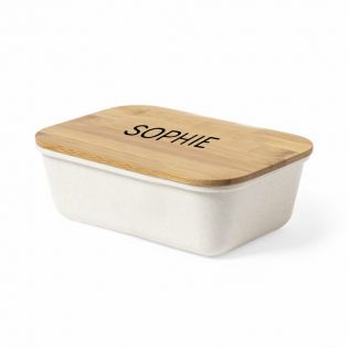 Lunch box bambou personnalisable avec couverts | Bon appétit