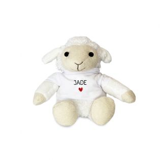 Doudou mouton à broder avec un prénom, texte ou une date.