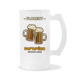 Chope - Verre à bière givré · 500 mL · Pinte personnalisable avec texte, photo ou logo