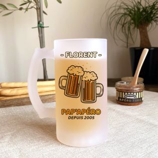 Chope - Verre à bière givré · 500 mL · Pinte personnalisable avec texte, photo ou logo