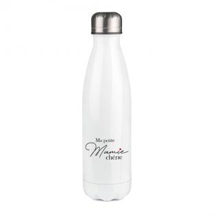 Bouteille isotherme personnalisable prénom - Inox, 50 cL - Modèle Mamie Chérie - Idée cadeau personnalisé Mamie