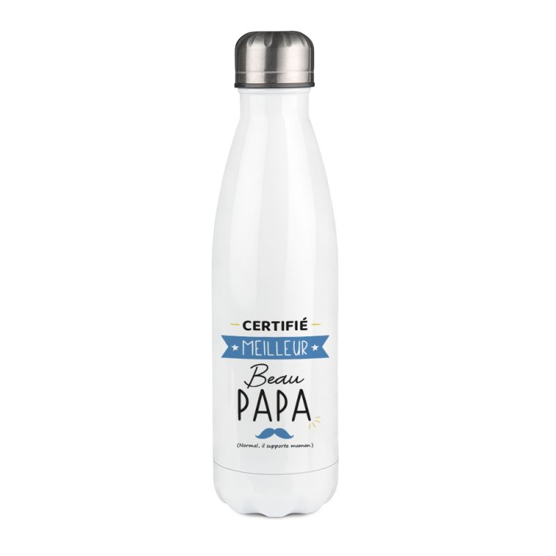 Bouteille isotherme personnalisable prénom - Inox, 50 cL - Modèle Certifié Meilleur Beau Papa - Cadeau Beau-Père Bouteille isotherme personnalisable prénom - Inox, 50 cL - Modèle Certifié Meilleur Beau Papa - Cadeau Beau-Père