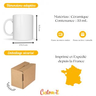 Mug en céramique blanc personnalisable · Amateur de rugby · Coupe du monde de rugby 2023