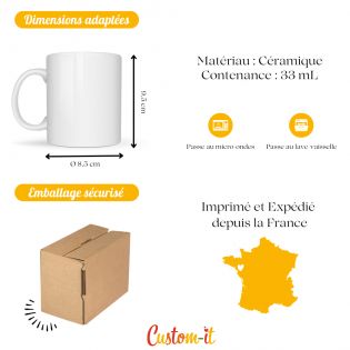 Mug en céramique blanc personnalisé avec Texte | Vendée