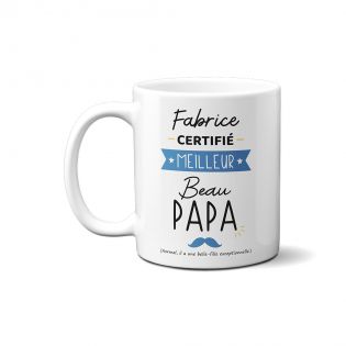 Mug Certifié Meilleur Beau Papa Personnalisable 