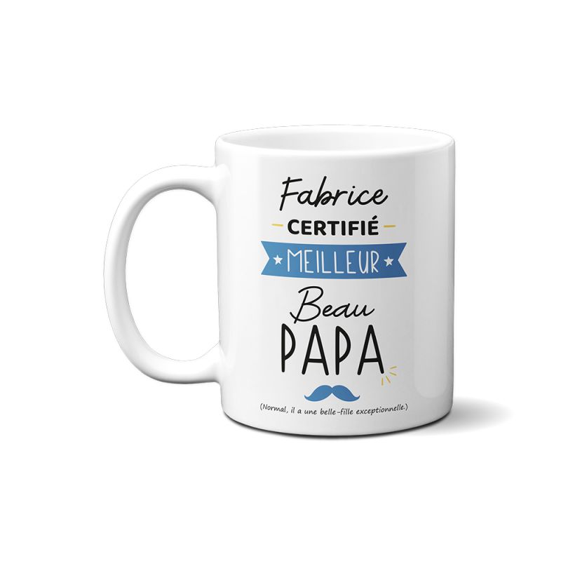 Mug Certifié Meilleur Beau Papa Personnalisable 