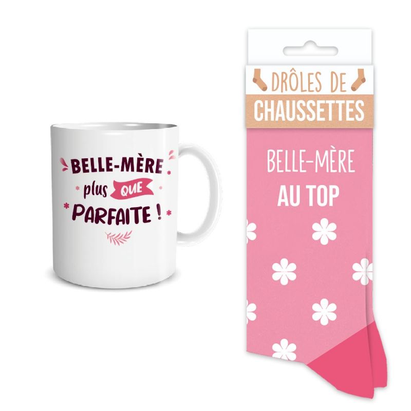 Coffret Mug Chaussettes Belle Mère au Top Coffret Mug Chaussettes Belle Mère au Top